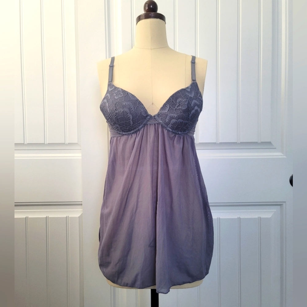 Tart noir sexy sheer teddy with built in push up bra